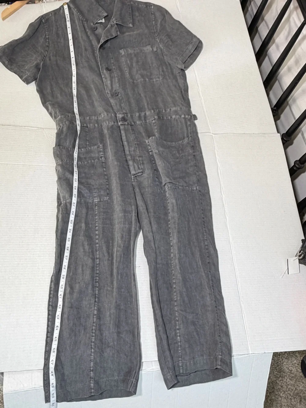 Zara Linen Washed Cargo Jumpsuit